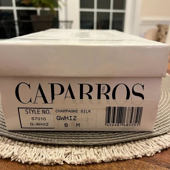 VINTAGE Caparros Evening Bridal Champagne Silk/Satin Slingbacks - 8M - Picture 2 of 13